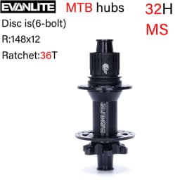 EVANLITE MTB Hub Elbow Six Nails Dt350 240, 28H/32H Hg/xd/MS 141x10 148x12, Ratchet Structure 36T/60T