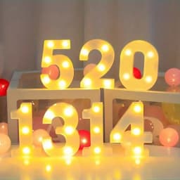 1pc 6.3inch Decorative LED Lamp White Plastic Marquee Number Light up Sign Neon For Home Wedding Party Birthday Holiday Decor