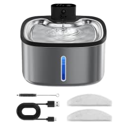 3.5L Cat Water Dispenser Stainless Steel Wireless Smart Pet Water Feeder 4000mAh Rechargeable with Window Cat Water Fountain
