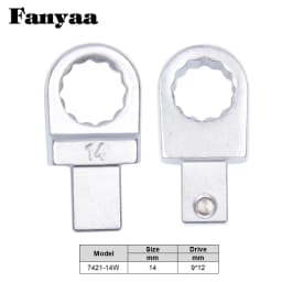 Fanyaa Bolt Nut Torque Spanner Plum Head 9*12mm Drive Square End Plum Ring Diameter 7-38mm Wrench Replacement Head Part