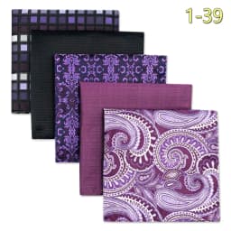 5 PCS Mens Pocket Square Set Assorted Handkerchief Multi Styles Paisley Floral Suit Large 32cm Hanky Business Accessories