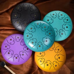 Rain Drum 3/4/6 Inch 6/8/9 Notes Waterproof Mini Chakra Drum Meditation Rain Chime Ideal for Yoga Meditation Prenatal Education