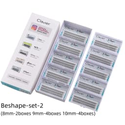 Clavier Beshaped Eyelashes Set Extraordinary Natural Tuft Lash Synthetic Silk Softer Cluster Eyelash 10 Boxes Per Set