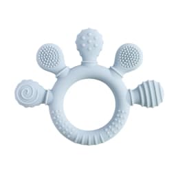 BPA Free Silicone Teether Food Grade Baby 0-12 Toys Teething Rattle Sensory Toys for Toddlers Silicone Hand Bell Soothing Toys