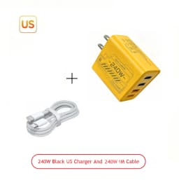 240W GAN Mechanical Fast Charger Multi Port USB Power Adapter Travel Charger Yellow Black White Available EU US Plug