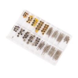 Watch Crown Set 170PCS Waterproof Replacement Crown Stem Gold Silver Copper Watch Repair Parts for Watchmaker