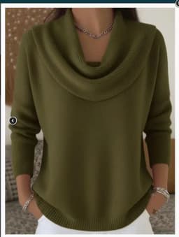 Women's 2026 Autumn/Winter Solid Color Long Sleeve Sweater Tops Fashionable And Stylish Knitwear for Ladies