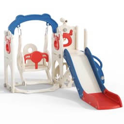 6-in-1 Slide And Swing For Toddlers With Basketball Hoop, Climbing Frame, Telescope, Storage, Slide Swing For Toddlers Kids