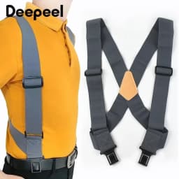 Heavy Duty Work Suspenders for Men X-Back Gripper Clasps Adjustable Strap Fully Elastic Adult Widen Men's Suspender