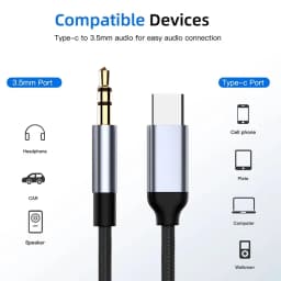 AUX Audio Cable Type-C USB C to 3.5mm Jack AUX Cord Car Speaker Headphone Adapter for Samsung Xiaomi Huawei Type-C Converter