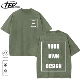 Custom Your Logo Print Summer Cool Snow Wash T-Shirt Cotton Casual Loose Short Sleeve Fashion Retro Tee Soft Couple Streetwear