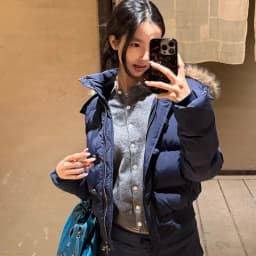 Korean Large Fur Collar Short Padded Jacket Women 2026 Winter New Thick Hooded Parkas Women Retro Zipper Button Puffer Jackets