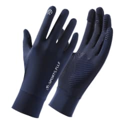 Men Cycling Gloves Sun Protection Summer Ice Silk Running Fingertip Flip Top Fishing Anti Slip Breathable Hiking Travel Gloves
