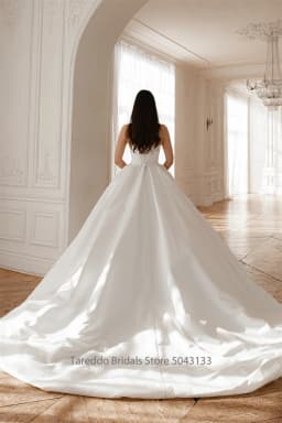 Customized Luxury 2 in 1 Bridal Dress Two Pieces Wedding Gown with Detachable Skirt Matte Satin Material Chapel Train Design