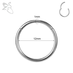 ZS 1 PC G23 Titanium Steel Round Nose Ring Men Women 20/18/16G Septum Piercings Ear Cartilage Helix Piercing Body Jewelry 6-14MM