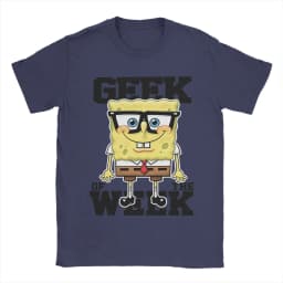 Men Spongebobs T Shirts Pure Cotton Tops Leisure Short Sleeve Crewneck Tees Gift Idea T-Shirts