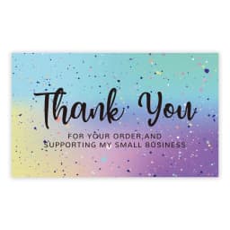 9.0x5.4cm Pink Black Foil Stamp Greeting Label Custom Thank You Cards For Small Bussiness Gift Box Decoration Packaging Supplies