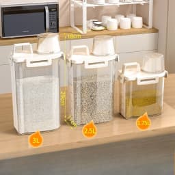 1.75/ 2.5/3L Transparent Storage Jar for Grains, Rice Bucket, Tea, Dried Fruits Storage Box, Kitchen Grain Bucket, Storage Jar