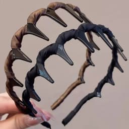 Coffee Polka Dot Ribbon Headband For Women - High Skull Top Hair Bands Face Washing Hairband Elegant Ponytail Hair Accessory