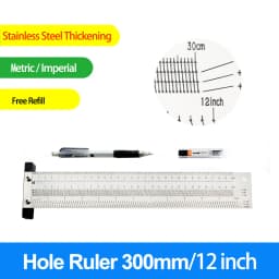 Multifunction Copper Cap Scale Ruler T-type Hole Ruler High-precision Carpenter Scribing Mark Line DIY Carpenter Measuring Tool