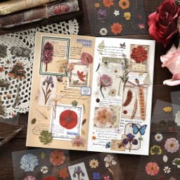 TIANZI 20 Sheets Cute Cartoon PET Die Cut Stickers Book for Handmade Scrapbooking Japanese Stationery Supplies Decorative Diary