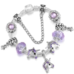 2024 Trendy Silver Cokor Love Key Charm Bracelet With Murano Glass Beads Bracelets For Women Wife Jewelry Pulseras Dropshipping