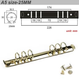 Metal Spiral Rings Binder Clip With 2 Pairs of Screw For Diary Notebook Planner A5 Binder Clip File Folder