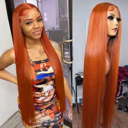 13x4 Glueless Blue Long Straight Synthetic Lace Front Wig Pre Plucked Ready To Wear for Women 24-32 Inch Daily Use