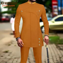 Men's 2 Pieces Suit Elegant Single Breated Slim Fit Embroidery Blazer Pants Set African Clothes Party Wedding A2316025