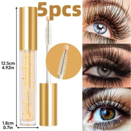 5pcs Nourishing Eyelash and Eyebrow Enhancer Serum Transparent Natural Ingredients for Longer Fuller Thicker Eyebrows Eyelash Korean Makeup Eye Cosmetic for Women Gifts Eye Tools Beauty
