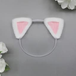 20cm Dolls Accessories Cute Plush Cat Ear Headband Hairy Tail For Cotton Stuffed Toys Headwear Idol Dolls Hair Decor