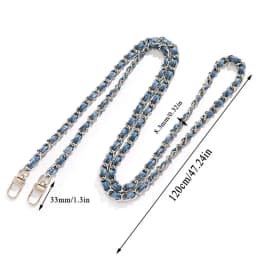 120cm Adjustable Metal Aluminum Bag Chain Replacement Parts Accessories for Braided Denim Shoulder Crossbody Handbag strap
