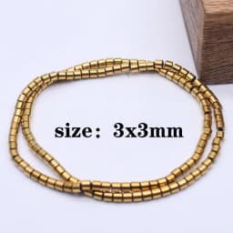 Plated Genuine Gold Color Retention AAA+ Natural Hematite Stone Spacer Loose Beads For Jewelry Making Diy Bracelets Finding