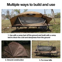 Sonuto Camp Bed Tent - Waterproof Sunshade Single Camping Tent, Lightweight 210D Oxford, Aluminum Poles, Windproof & Portable