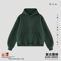 JMD Retro Winter 390gsm Washed Fleece Solid Hoodie For Man Unisex Boxyfit Distressed Soft Warm Hooded Pullovers Coat QH0161