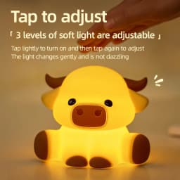 Highland Cattle Night Light With Timer Nursing LED Lights Anime Desktop Lamp Room Decorations Silicone Lamps Kids Birthday Gifts