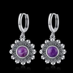 New Elegant Natural Kyanite S925 Silver Drop Earrings for Women Vintage Jewelry Wedding Engagement Hoop Earrings Gifts