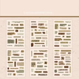 JIANWU 6 Sheets Heart Language Breif Notes Series Vintage Text Material Collage PET Sticker Creative DIY Journal Stationery