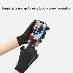 Men Cycling Gloves Sun Protection Summer Ice Silk Running Fingertip Flip Top Fishing Anti Slip Breathable Hiking Travel Gloves
