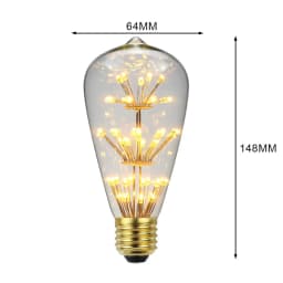 TIANFAN Vintage Led Bulb Starry Firework Edison Bulb 3W AC85-265V E27 Transparent Glass Warmth Glow Decorative Light Bulb