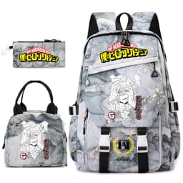 My Hero Academia Anime Print School Backpack Set for Girls Casual Lightweight Student Bookbag with Lunch Bag Pencil Case