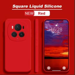 Luxury Square Liquid Silicone Phone Case Cover For Honor Magic6 Magic 6 Pro 6Pro Magic6Pro 5G Soft Candy Color Back Cover