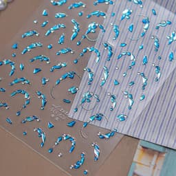 Elegant Gold Scepter 5D Nail Art Stickers Gorgeous Gemstone Luxury Courtly Pattern Necklace Frame Self Adhesive Manicure Decals