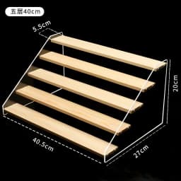 3-6 Layer Transparent Display Rack & Wooden Ladder Storage Shelf, Dustproof Organizer Stand for Cupcakes, Model Toys