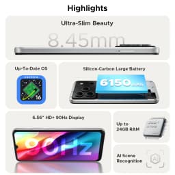 Global Version DOOGEE Note 56 Smartphone Android 16 6150mAh Large Battery 6.56'' 90Hz Display 24GB 64GB Mobile Phone