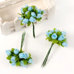 12Pcs Mini Artificial Rose Flowers Bouquet Silk Fake Flowers For Home Decor DIY Wedding Decoration Craft Wreath Gift Accessories