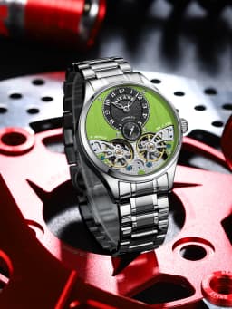 Flying Tourbillon Full Skeleton Design Sapphire Glass & Fine Steel Strap - Waterproof, Luminous Business Watch Customize Logo