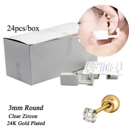 24pcs/Box Disposable Ear Piercing Gun Safe Ball Clasps Mini Daisy Crown Earring Piercer Machine Tool For Adult Kids Wholesale