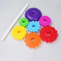 Montessori Rotating Rainbow Tower Baby Stacking Puzzle Toys Children Develop Motor Skills Game Spinning Stacking Toys Kids Gift