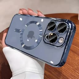 Magnetic Plating Camera Lens Protection Case For iPhone 16 15 14 Plus 13 12 11 17 Pro Max Case for Magsafe Wireless Charge Cover
